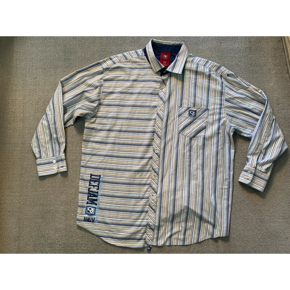 Def Jam University Men's XXL Long Sleeve Button Down Pin Striped Shirt Collar